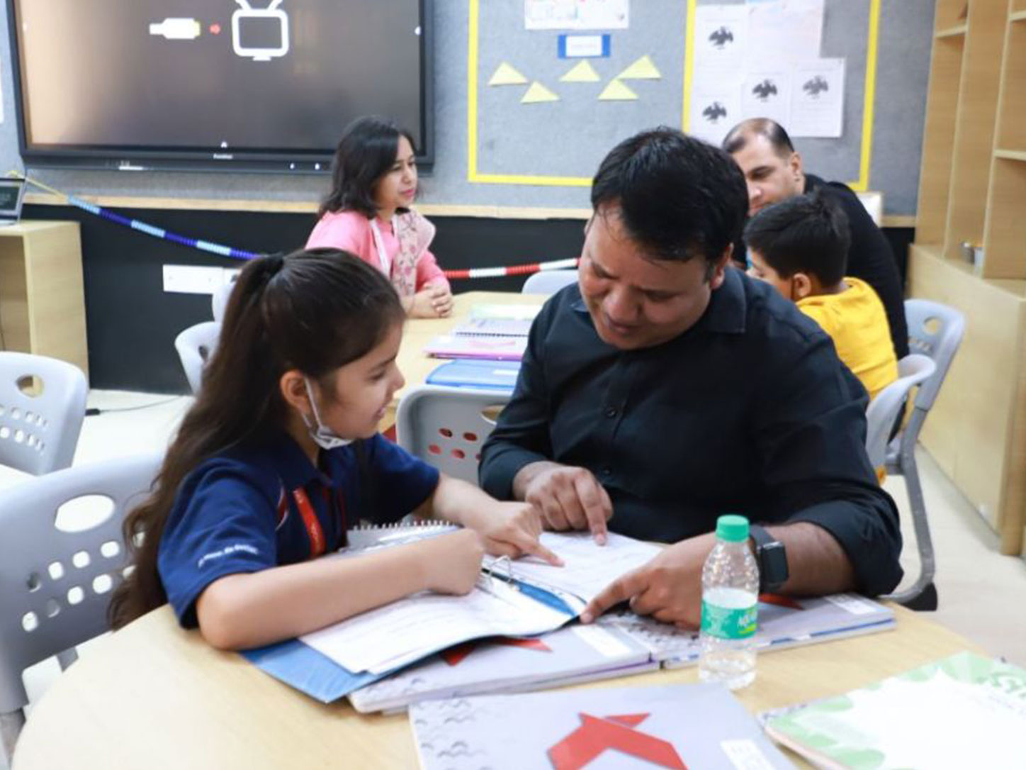 School counsellor talking with student